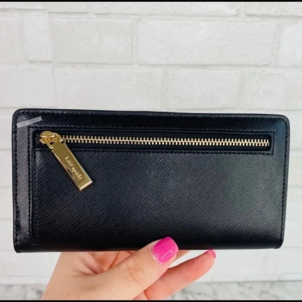 Kate Spade Black Medium Satchel Crossbody & Large Slim Bifold Wallet Set - Picture 12 of 14